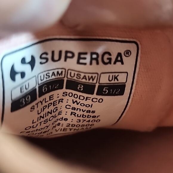 SUPERGA STYLE PLATFORM SNEAKER WOOL PINK WOMAN'S SIZE 8.0 WIDE IN GUC VERY CUTE - Picture 16 of 16